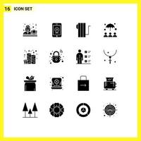 16 Creative Icons Modern Signs and Symbols of party candle electric birthday protection Editable Vector Design Elements