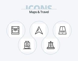Mapas y diseño de iconos del paquete de iconos de línea de viaje 5. . luces. . sincronizar vector