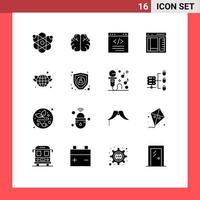 Set of 16 Modern UI Icons Symbols Signs for page develop browser coding interface Editable Vector Design Elements