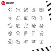 Set of 25 Modern UI Icons Symbols Signs for laboratory test chemical hobbies apparatus streaming Editable Vector Design Elements