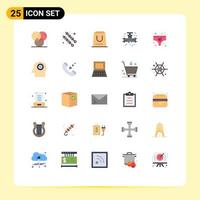 Pictogram Set of 25 Simple Flat Colors of clothing plumber buy mechanical purchase Editable Vector Design Elements