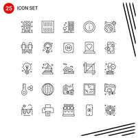 Modern Set of 25 Lines Pictograph of astronomy sign architecture information help Editable Vector Design Elements