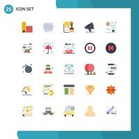 25 Creative Icons Modern Signs and Symbols of artificial intelligence media brush marketing bullhorn Editable Vector Design Elements