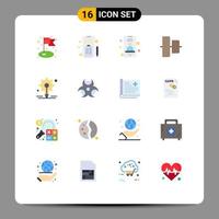 Mobile Interface Flat Color Set of 16 Pictograms of physic idea signal gear vertical Editable Pack of Creative Vector Design Elements