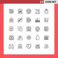 Set of 25 Commercial Lines pack for jewelry science ad experiment burner Editable Vector Design Elements