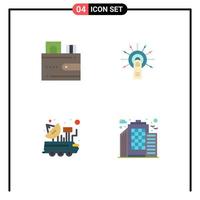 4 User Interface Flat Icon Pack of modern Signs and Symbols of card car wallet ok science Editable Vector Design Elements