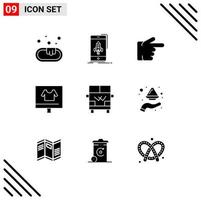 Stock Vector Icon Pack of 9 Line Signs and Symbols for transportation shirt finger ecommerce commerce Editable Vector Design Elements