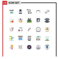 Set of 25 Modern UI Icons Symbols Signs for sync link heating connection point Editable Vector Design Elements