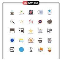 Modern Set of 25 Flat Colors and symbols such as site browser html sport bag Editable Vector Design Elements