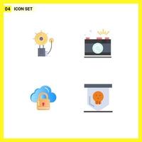 4 Flat Icon concept for Websites Mobile and Apps alarm capture fire photography network Editable Vector Design Elements