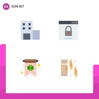 Mobile Interface Flat Icon Set of 4 Pictograms of education clover engine search supermarket Editable Vector Design Elements