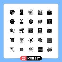 Stock Vector Icon Pack of 25 Line Signs and Symbols for boat building preferences polution factory Editable Vector Design Elements