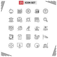 Set of 25 Modern UI Icons Symbols Signs for map gps sign payable charge Editable Vector Design Elements