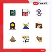 Pictogram Set of 9 Simple Filledline Flat Colors of support customer make consultant license Editable Vector Design Elements