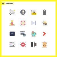 conjunto de 16 iconos de interfaz de usuario modernos símbolos signos para ropa de ceremonia comprar ropa de etiqueta paquete editable de elementos creativos de diseño de vectores