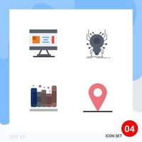 Modern Set of 4 Flat Icons and symbols such as architecture app design insect books Editable Vector Design Elements