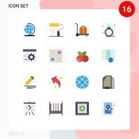 16 Creative Icons Modern Signs and Symbols of development coding baggage browser ring Editable Pack of Creative Vector Design Elements