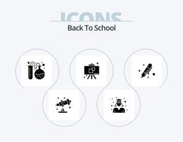 Back To School Glyph Icon Pack 5 Icon Design. education. back to school. lab. school. chalkboard vector