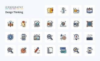 25 Design Thinking Line Filled Style icon pack vector