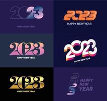 Big Set of 2023 Happy New Year logo text design 2023 number design template vector