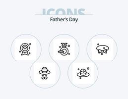 Fathers Day Line Icon Pack 5 Icon Design. dad. father. label. dad. specs vector