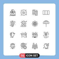 conjunto de 16 iconos modernos de la interfaz de usuario signos de símbolos para la mano minimizar el diseño de dulces elementos de diseño vectorial editables de la granja vector