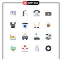 Set of 16 Modern UI Icons Symbols Signs for money dollar shower bag contact Editable Pack of Creative Vector Design Elements