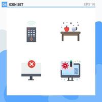 Flat Icon Pack of 4 Universal Symbols of control devices coffee education hardware Editable Vector Design Elements