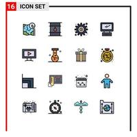 paquete de iconos de vector de stock de 16 signos y símbolos de línea para opciones de entrega de computadora de dispositivo generar elementos de diseño de vector creativo editable