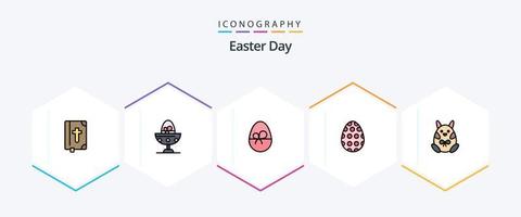 Easter 25 FilledLine icon pack including chicken. easter egg. food. easter. nature vector