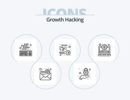 Hacking Line Icon Pack 5 Icon Design. target. server. fire. datacenter. private vector