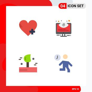 Group of 4 Flat Icons Signs and Symbols for add weather configuration options winter Editable Vector Design Elements