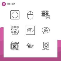 9 Thematic Vector Outlines and Editable Symbols of switch designer mouse graphic designing Editable Vector Design Elements