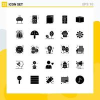 Set of 25 Modern UI Icons Symbols Signs for box pin software map program Editable Vector Design Elements