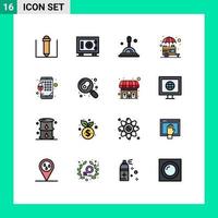 paquete de iconos de vectores de stock de 16 signos y símbolos de línea para la tienda de bloqueo de comida móvil de cocina elementos de diseño de vectores creativos editables