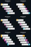 Vector 6 Infographics Pack Presentation slide template 5 Steps cycle diagrams and timelines