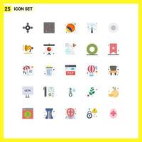 User Interface Pack of 25 Basic Flat Colors of loud speaker service stamp hotel energy Editable Vector Design Elements