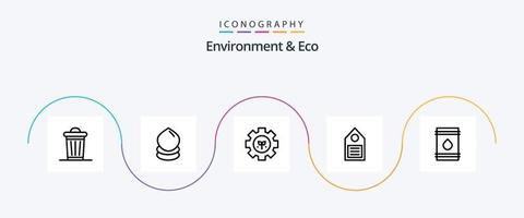 paquete de iconos de medio ambiente y línea ecológica 5 que incluye barril. etiqueta. medioambiente. medioambiente. ecológico vector