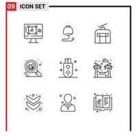 9 Creative Icons Modern Signs and Symbols of memory seo stethoscope search vacation Editable Vector Design Elements