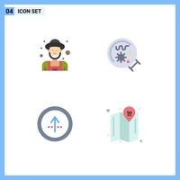 4 Flat Icon concept for Websites Mobile and Apps farmer circle old man magnifier navigation Editable Vector Design Elements