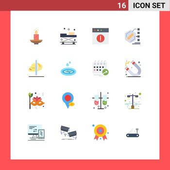 User Interface Pack of 16 Basic Flat Colors of examination bacteria doctor mac alert Editable Pack of Creative Vector Design Elements