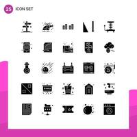 25 iconos creativos signos y símbolos modernos de cabina de ascensor ayudan a clasificar elementos de diseño vectorial editables ascendentes vector