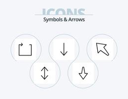 símbolos y flechas línea icon pack 5 diseño de iconos. . . hasta. hasta. flecha vector