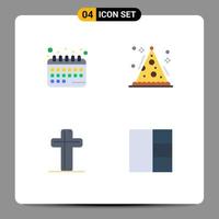 4 Flat Icon concept for Websites Mobile and Apps appointment christian schedule holiday easter Editable Vector Design Elements