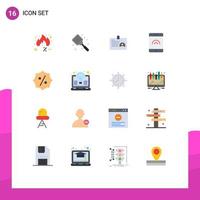 16 Flat Color concept for Websites Mobile and Apps price touch flipper mobile id Editable Pack of Creative Vector Design Elements