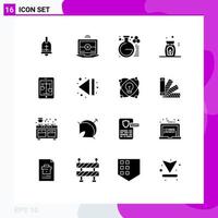 User Interface Pack of 16 Basic Solid Glyphs of legal internet education court fire Editable Vector Design Elements