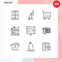 paquete de iconos de vector de stock de 9 signos y símbolos de línea para ayudar a contactar elementos de diseño de vector editables de tienda de dinero de comercio electrónico