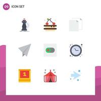 9 Creative Icons Modern Signs and Symbols of toggle control copy plane paper Editable Vector Design Elements