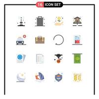 Modern Set of 16 Flat Colors and symbols such as add car dollar water plumber Editable Pack of Creative Vector Design Elements