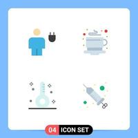 User Interface Pack of 4 Basic Flat Icons of avatar disease human coffee form Editable Vector Design Elements